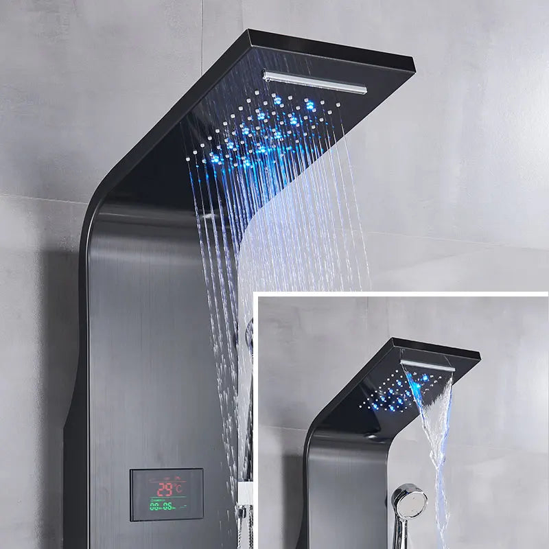 Rainfall Nordic Bathroom Digital Panel Waterfall Shower Set