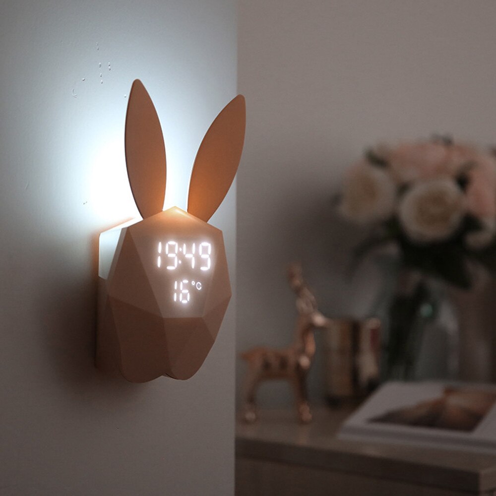 Cute Rabbit USB Alarm Clock Led Light