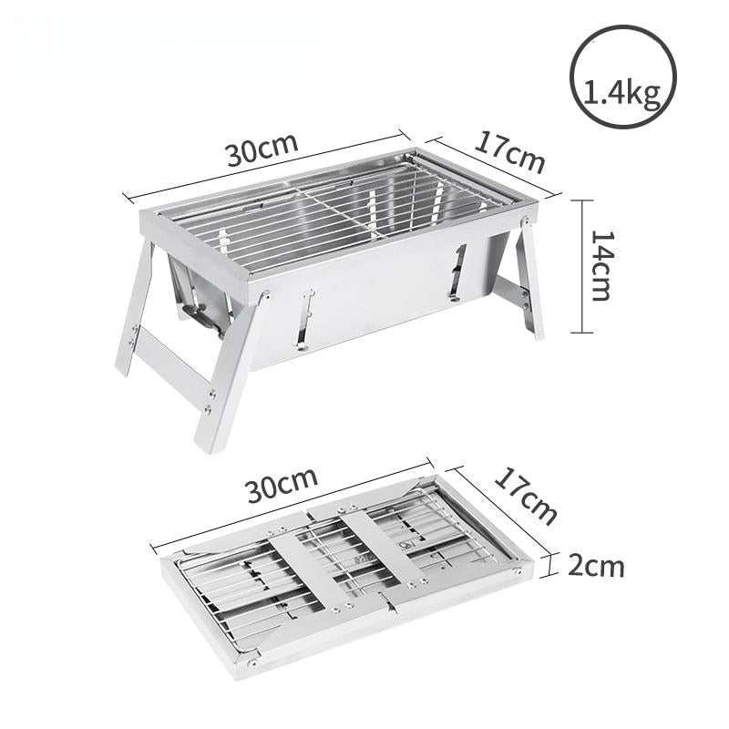 Ultimate Camping Style Stainless Steel Foldable Grill