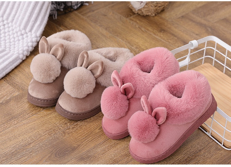 Rabbit Ear Fluffy Indoor Slippers