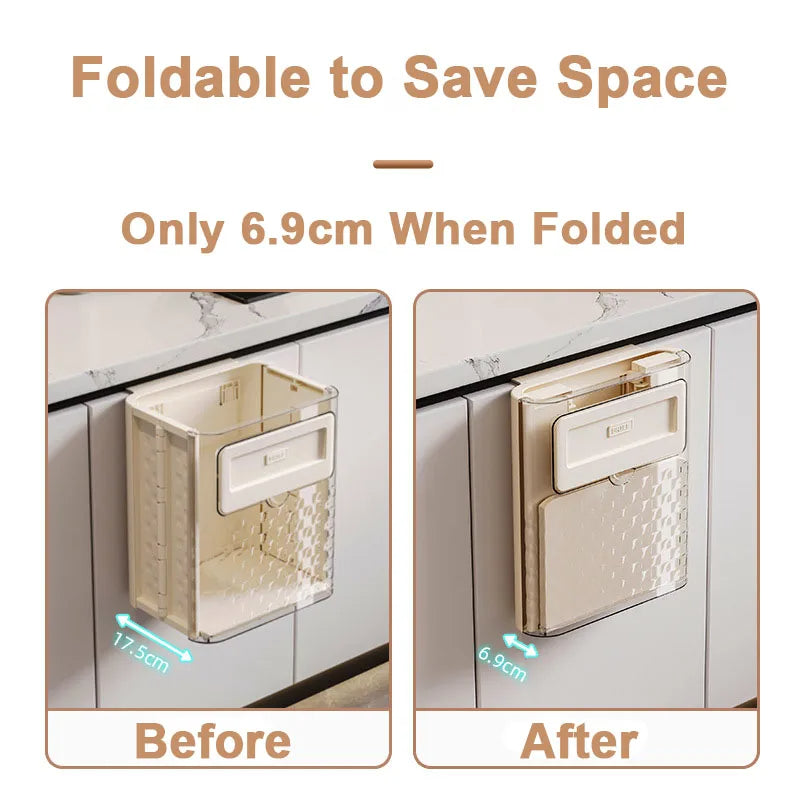 Space Saver Door Hanging Foldable Garbage Can