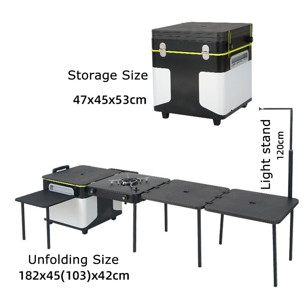 Foldable Mobile Cook Station Outdoor Chef Table