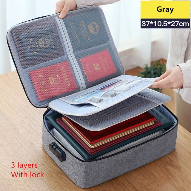 Multi-Layer Large Travel Document Bag