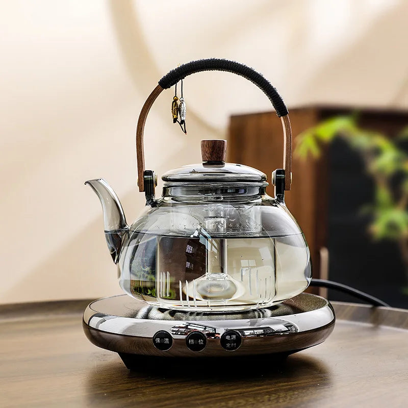 Clear Glass Electric Teapot Set