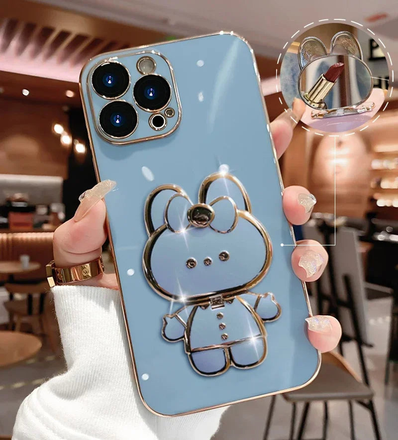 3D Bunny  Korean Style Mirror iPhone Case