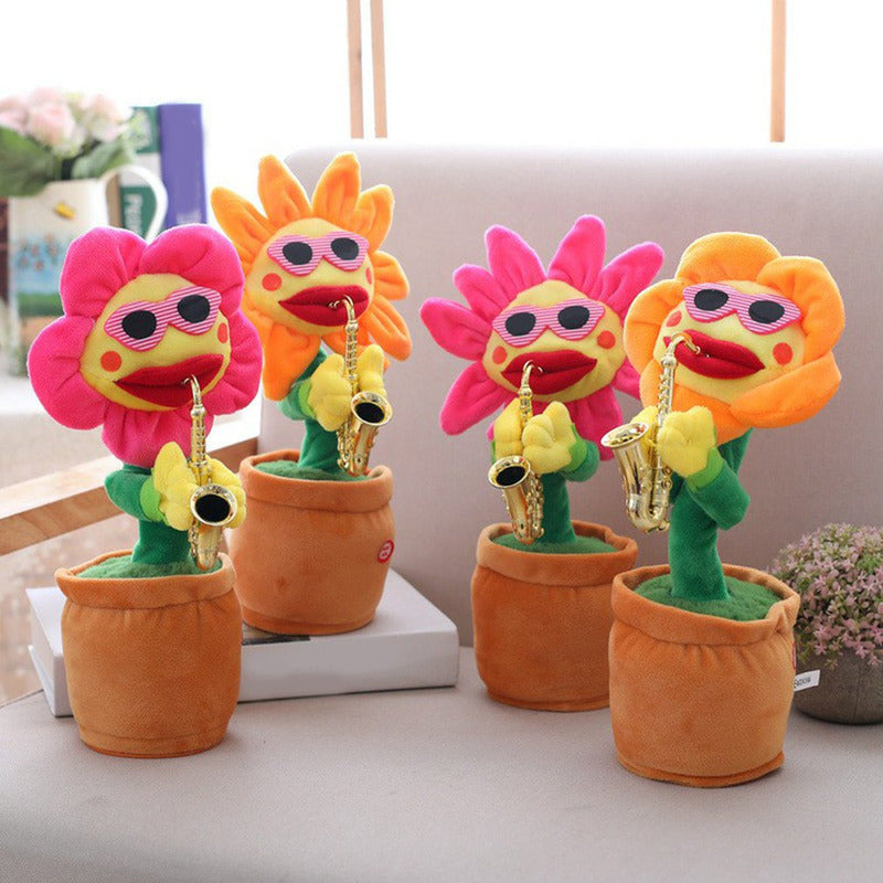 Dancing Plush Saxophone Flower Plant Toy