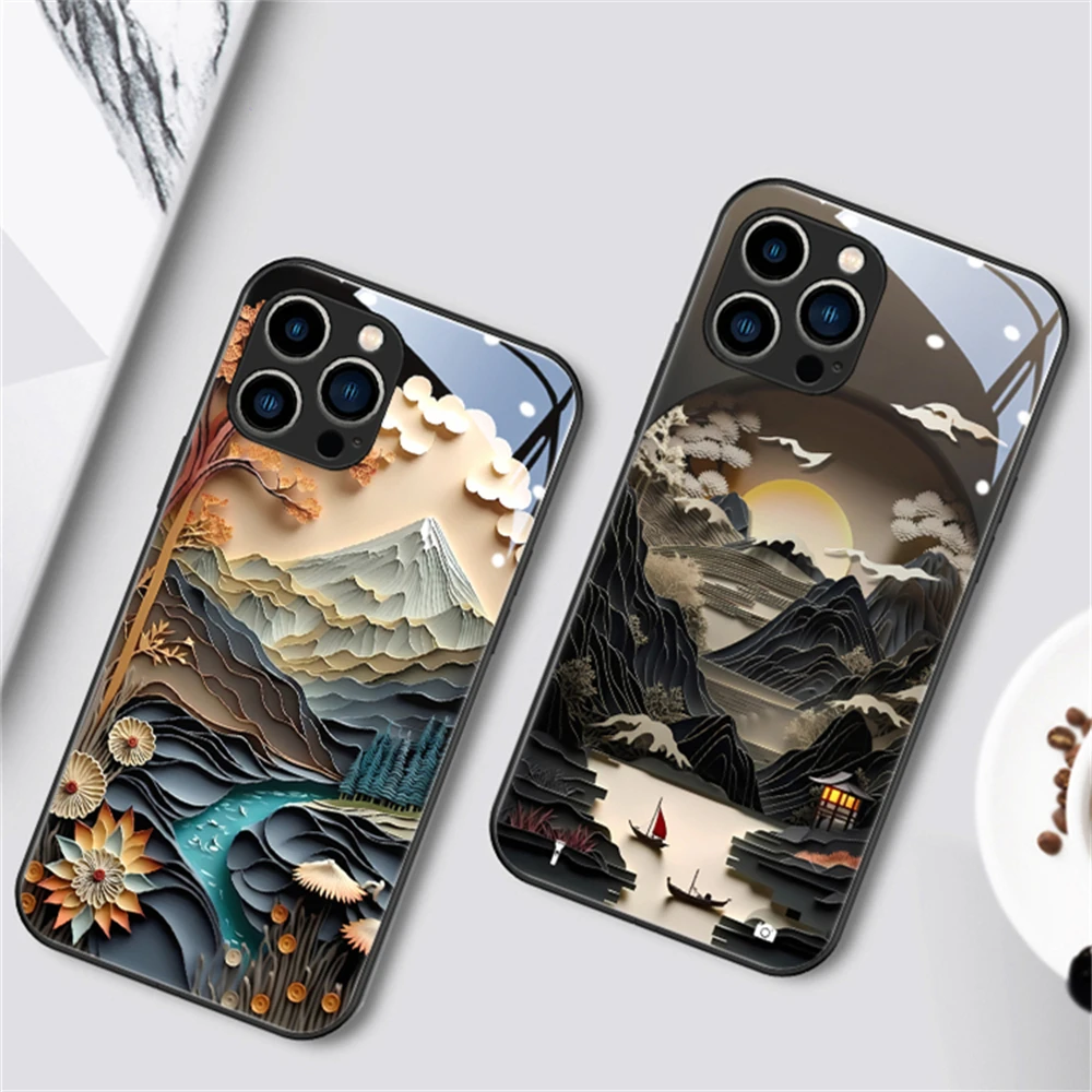 Fuji Mountain Sound-Activated LED Glass iPhone Case