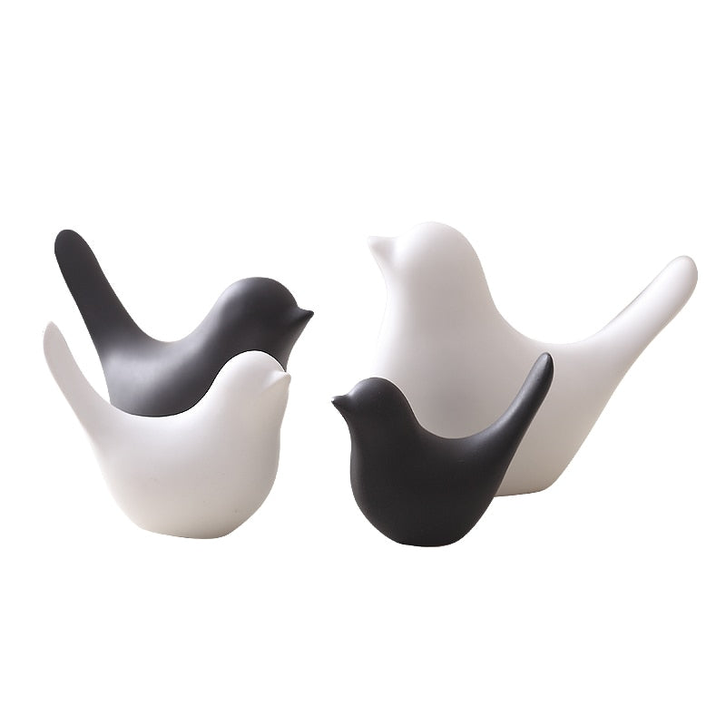 Nordic Creative Ceramic Bird Figurines