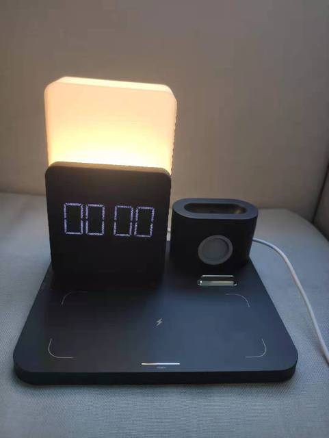 Modern Alarm Clock Wireless Charger Desk Lamp