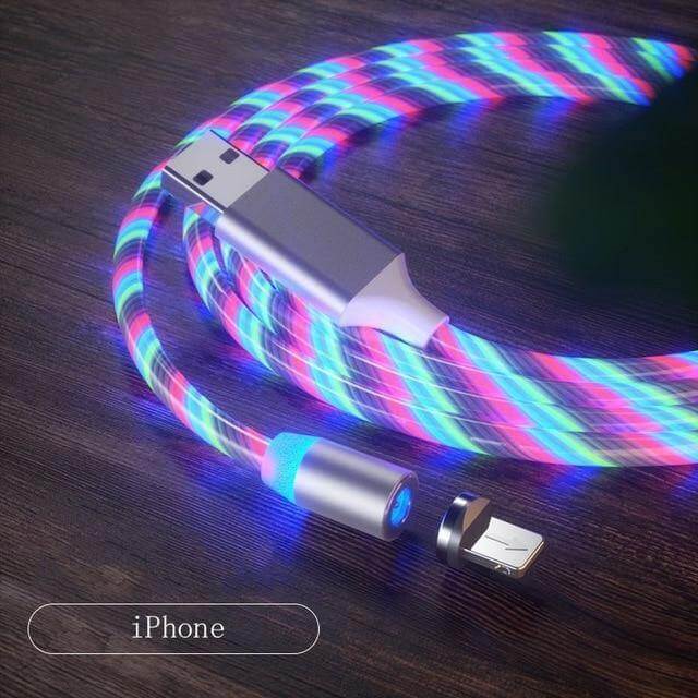 360 Led Color Magnetic Car Charging Cable