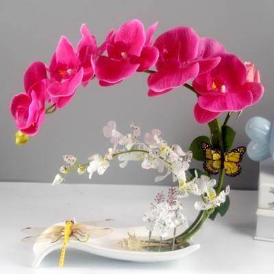 Artificial Butterfly Orchid Flowers Set