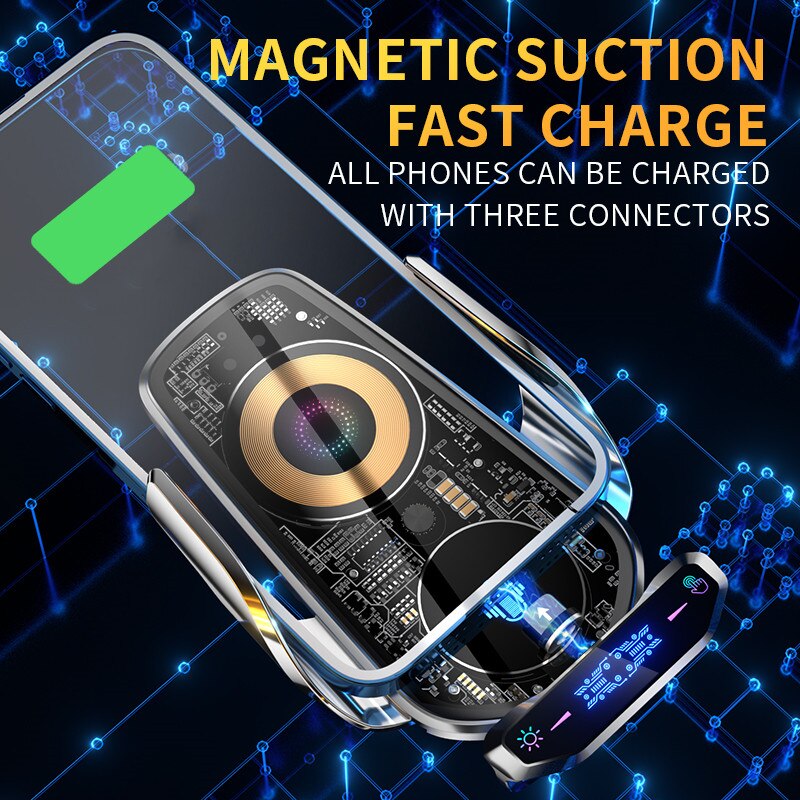 Automatic Magnetic Wireless Charging Car Phone Holder