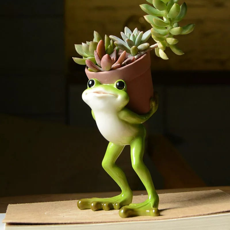 Resin Frog Fairy Flower Pot