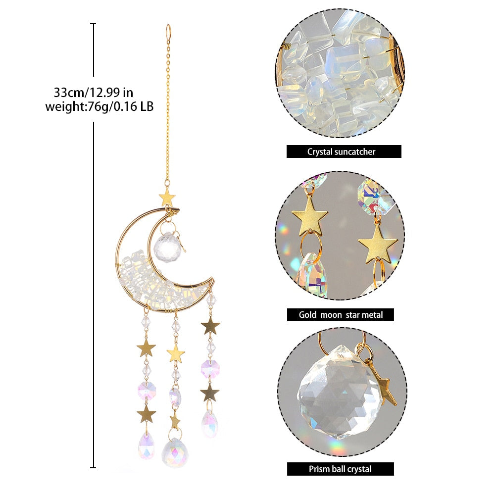 Crystal Sun Catcher Moon Decor