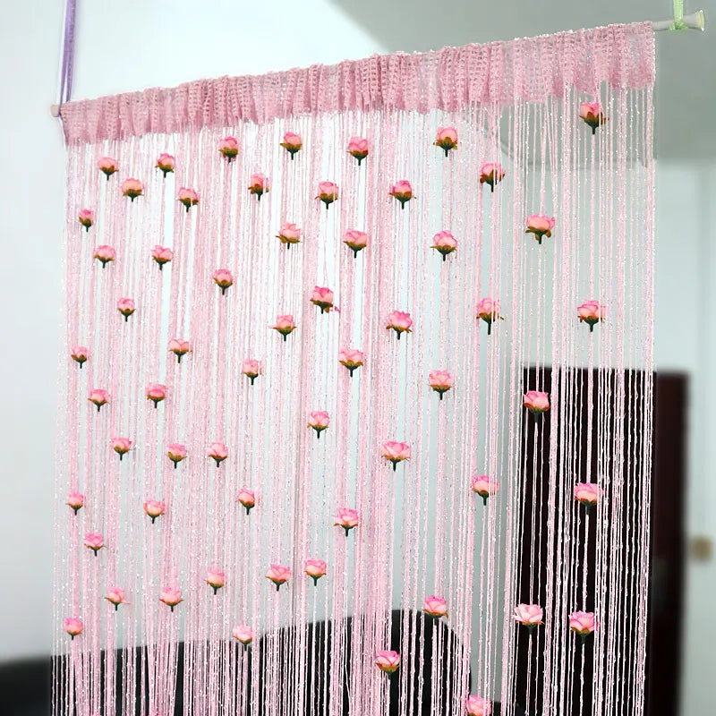 Floral Decorative Hanging Room Divider Curtain