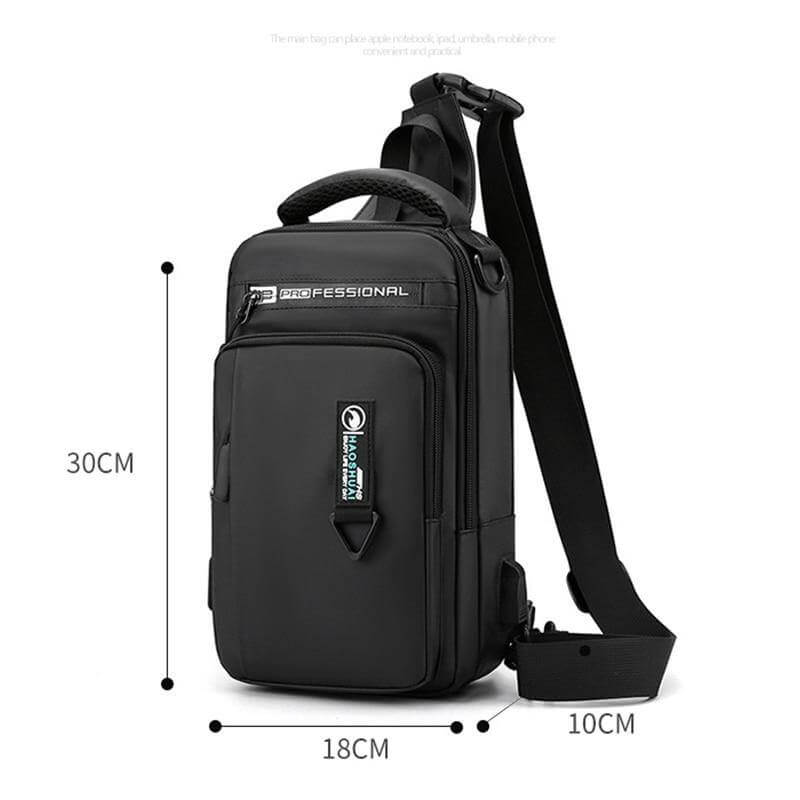 Waterproof USB Cross Body Shoulder Bag