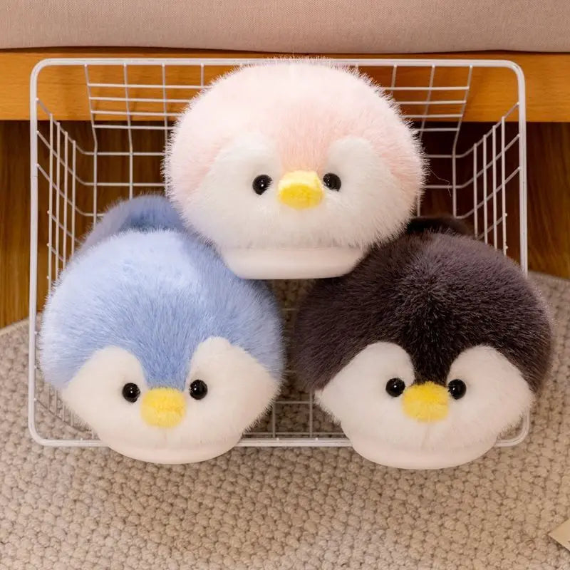 Happy Penguins Plush Comfy Cozy Slippers