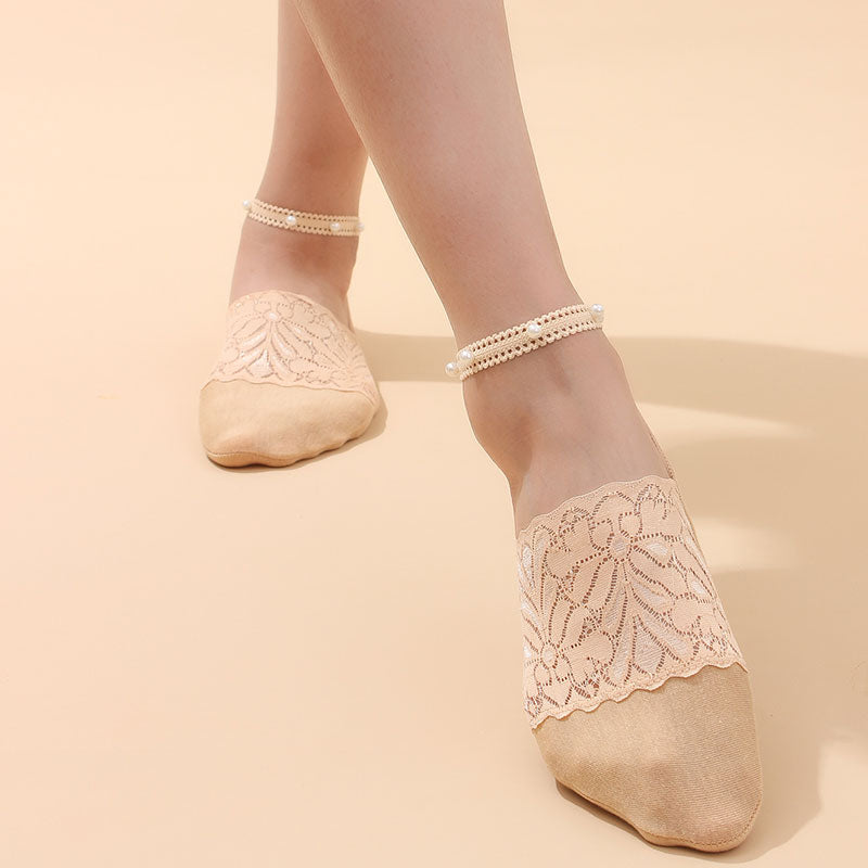 Pearl Lace Anti-slip Comfy Invisible Socks