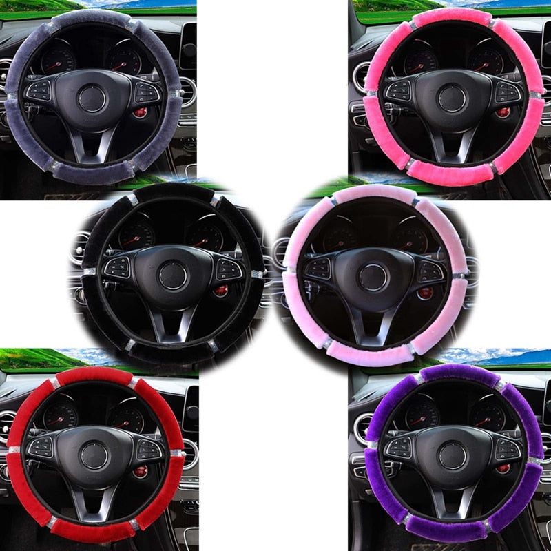 Cozy Car Plush Wheel Cover