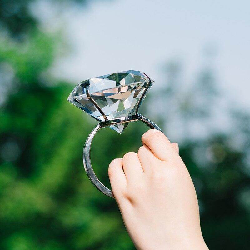 Transparent Giant Crystal Ring