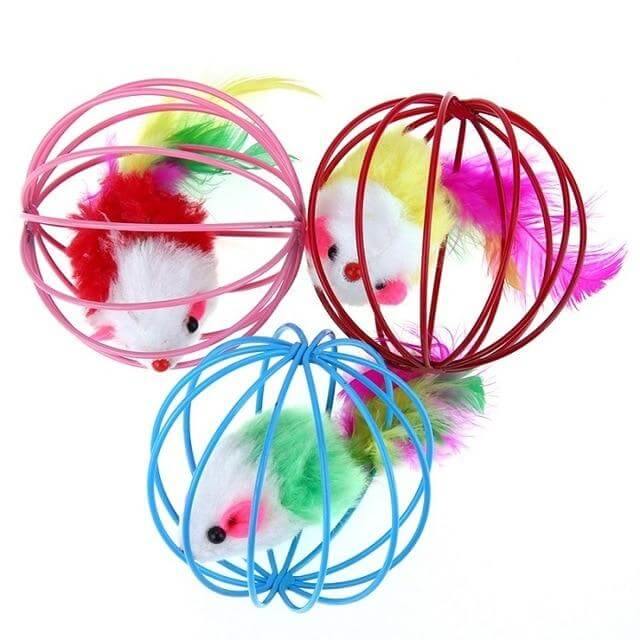 Hollow Ball Feather Cat Toys