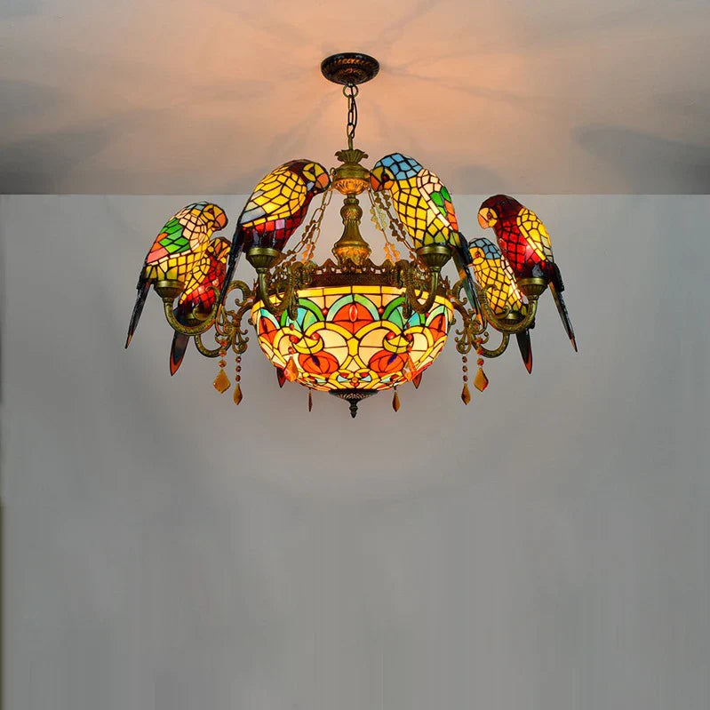 Antique Style Parrot Chandelier Lamp