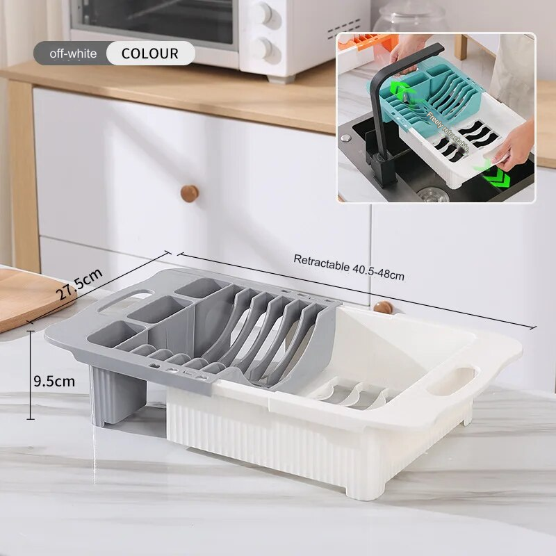 Efficient Kitchen Retractable Dish Drain Rack