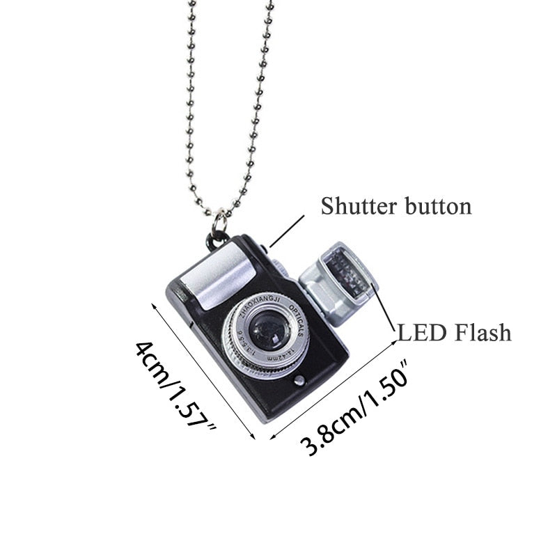 Vintage Camera Shaped Flashlight Necklace