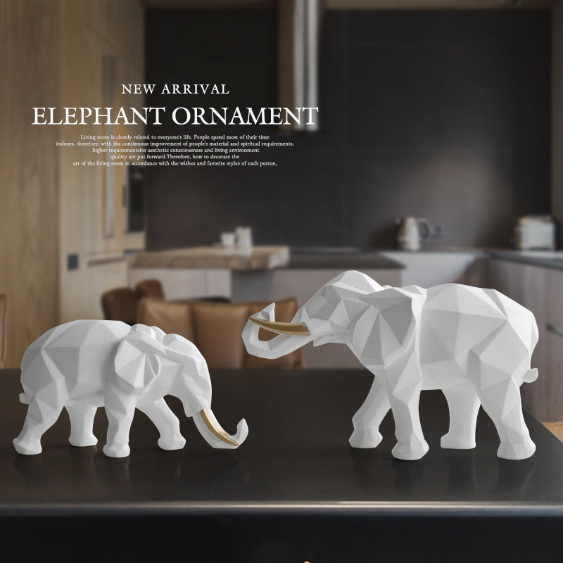 Elegant Resin Modern Elephant Statue