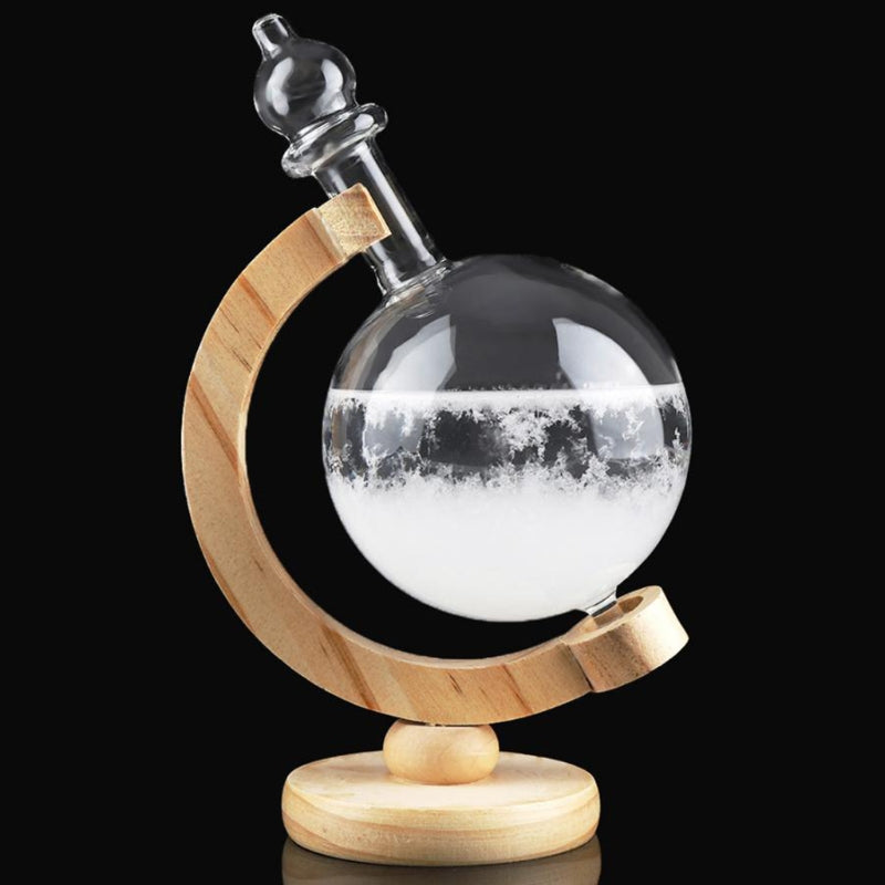 Wooden Weather Forecast Crystal Glass