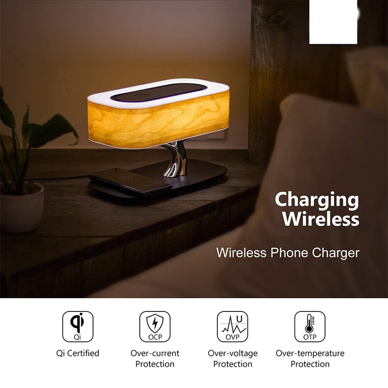 Japanese Style Dimmable Bluetooth Speaker Wireless Charger Desk Lamp