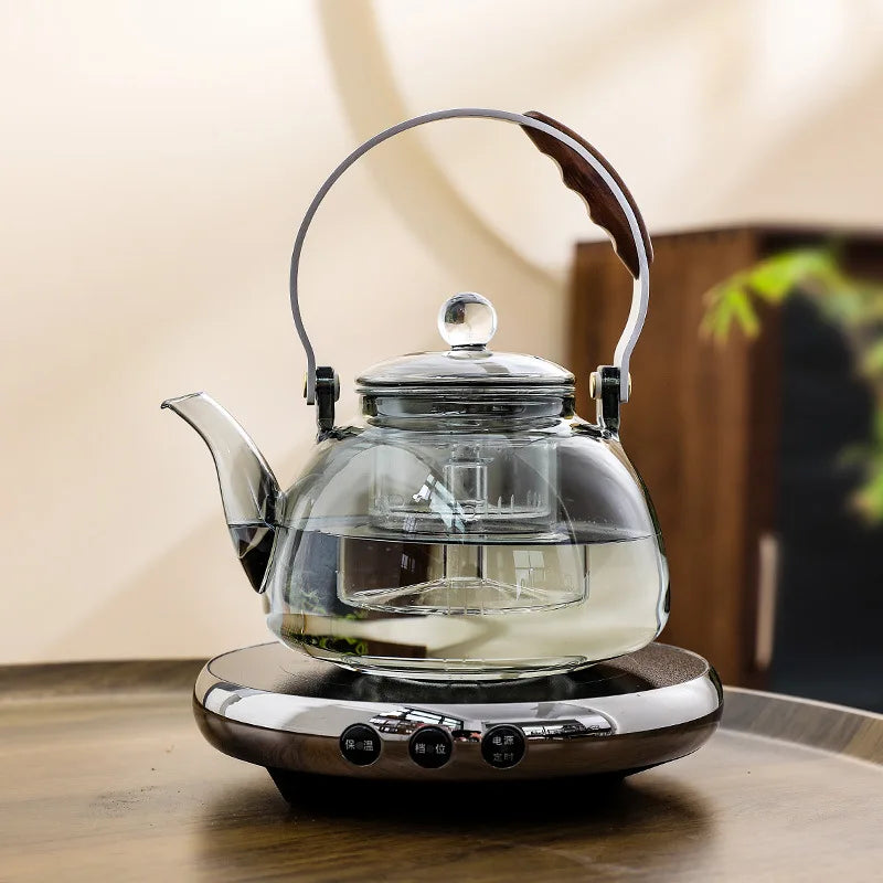 Clear Glass Electric Teapot Set