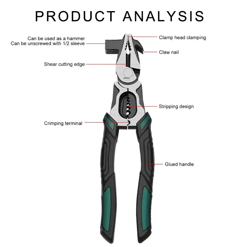 Heavy-Duty Industrial Precision Multifunctional Pliers Hammer