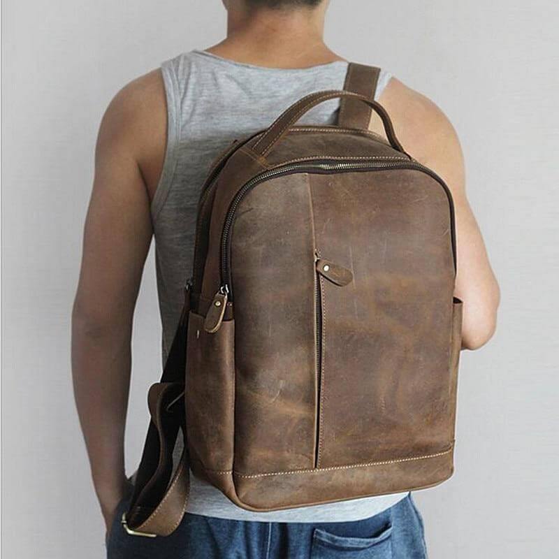 Luxury Genuine Leather Casual Backpack