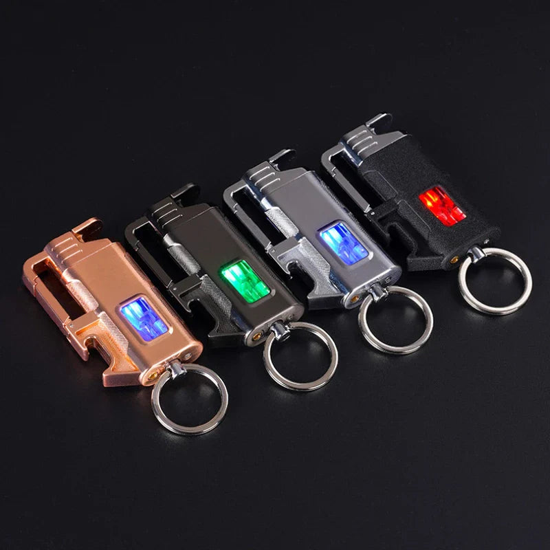 Modern Windproof Metal  Bottle Opener Keychain Lighter