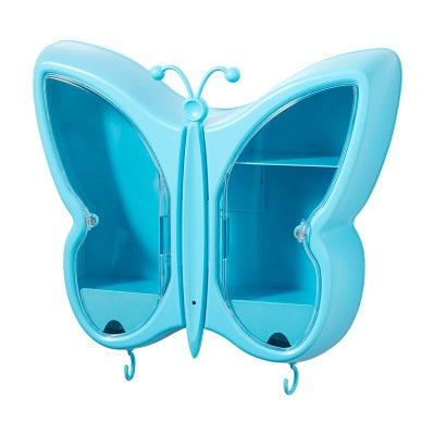 Wall-Mounted Butterfly Bathroom Makeup Organizer