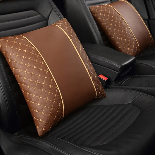 Car Leather Neck and Back Pillows