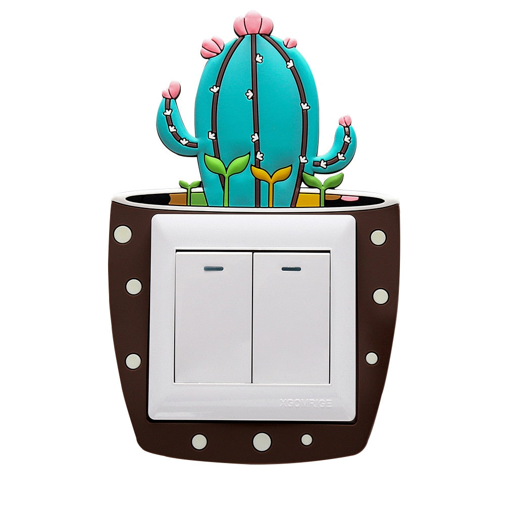 Luminous Cactus Socket Cover Sticker