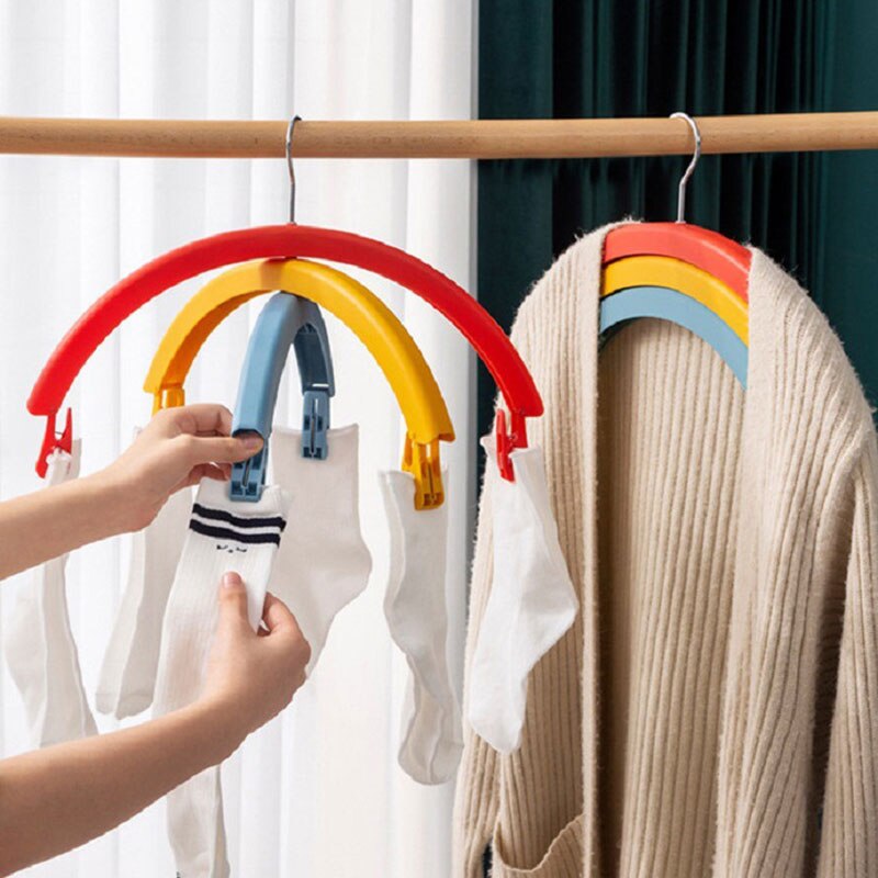 Three-Layer Rotating Cloth Hangers with Clips