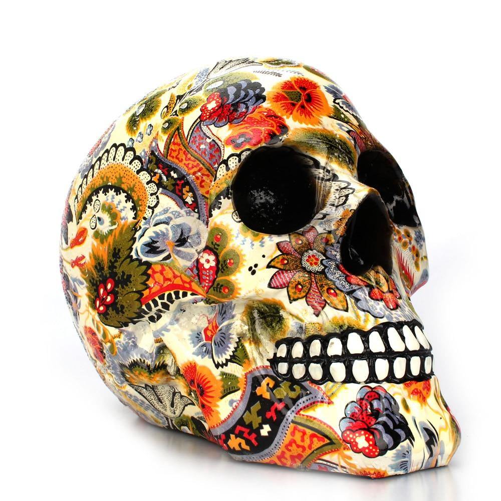 Creative Colorful Resin Skull Halloween Party Decoration