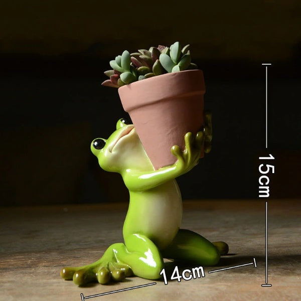 Resin Frog Fairy Flower Pot