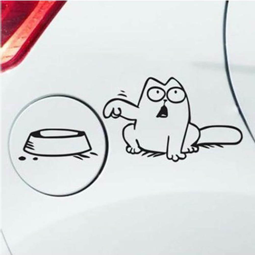 Hungry Cat Bowl Car Gas Fuel Tank Cap Cover