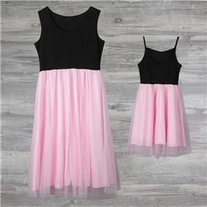 Pink Princess Matching Mother and Daughter Dress