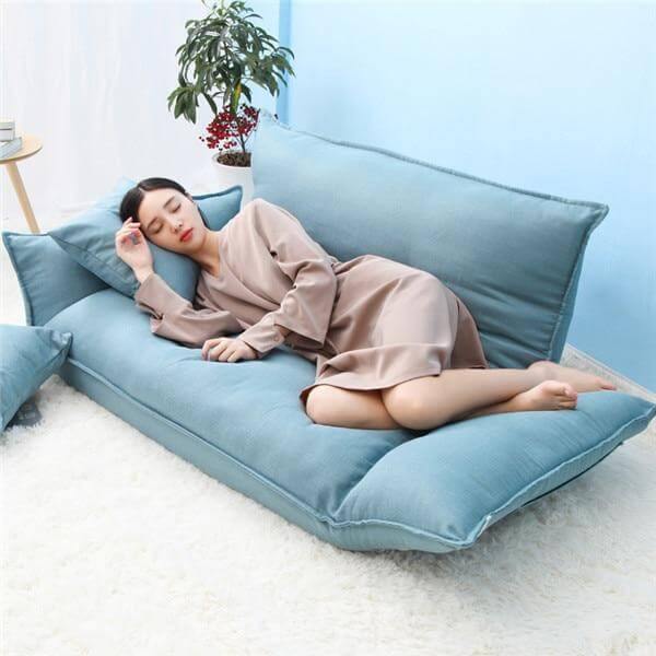 Sleeper Modern Legless Sofa with 2 Pillows