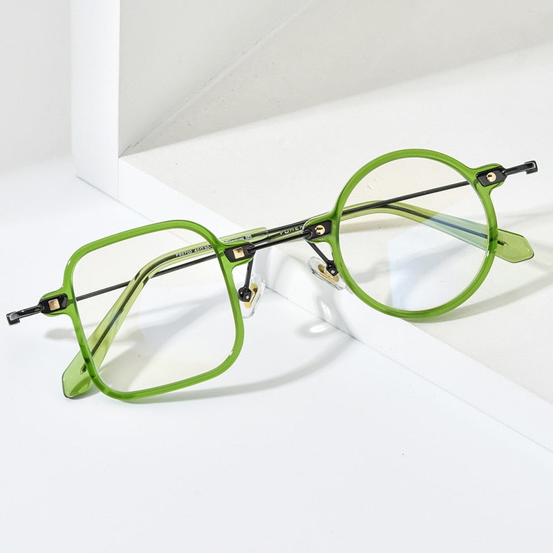 Irregular Shape Geeky Titanium Eyeglasses