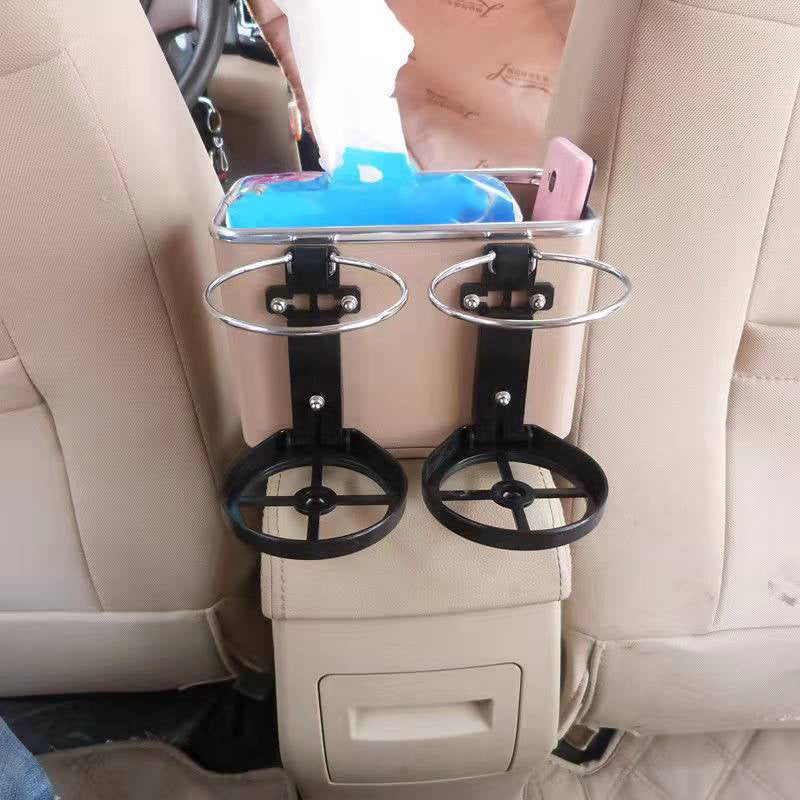 Large Capacity Bottle Holder Car Armrest Storage Box