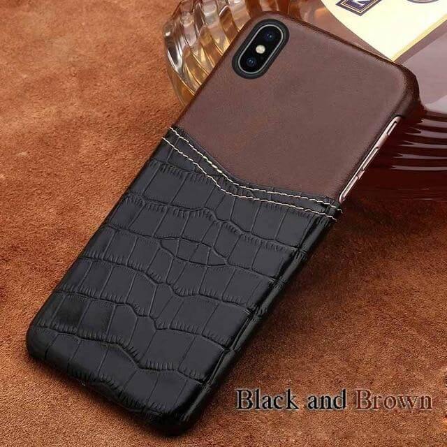 Handmade Crocodile Pattern Wax Leather Luxury IPhone Cases