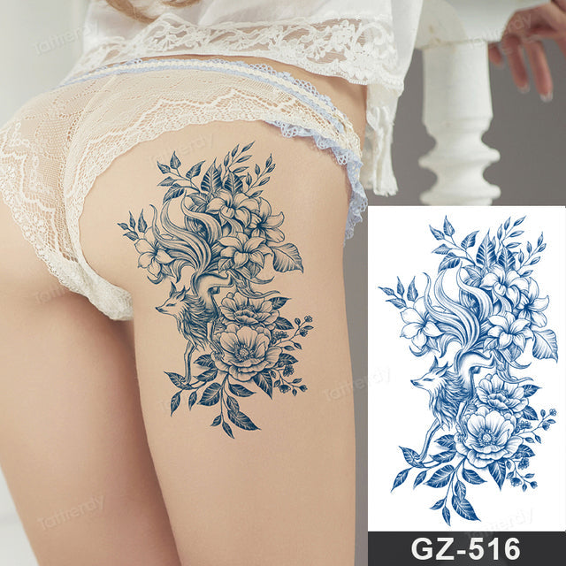 Blooming Flower Orchid Semi-Permanent Temporary Tattoo