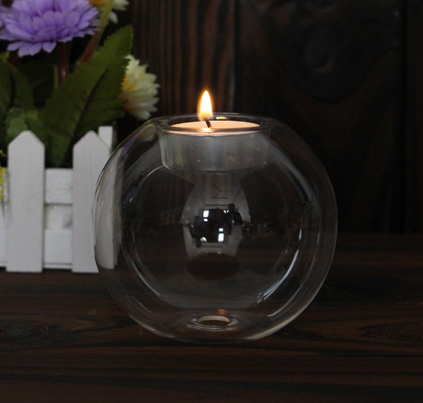 European Elegant Crystal Glass Candle Holder