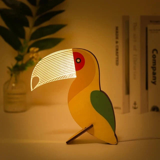 Charming Wooden Animals LED Bedside Lamps